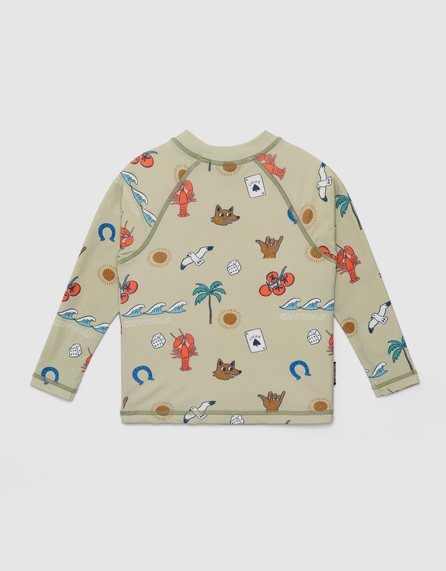 Crywolf - BABY RASH VEST Lucky Days Sage