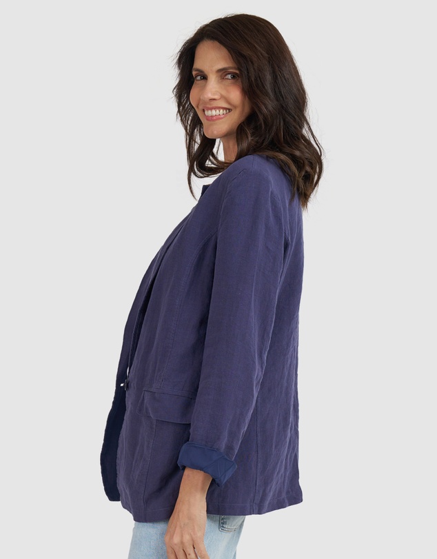 CAMIXA - Jackie Oversized Linen Blazer Jacket
