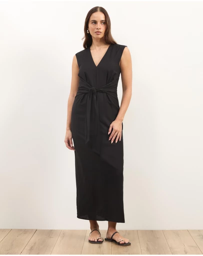Atmos&Here - Sadie Linen Blend Midi Dress