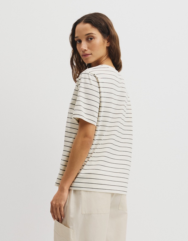 Country Road - Australian Cotton Stripe V-neck T-shirt