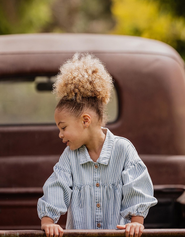 Fox & Finch - Winter Vacay Stripe Denim Dress - Kids