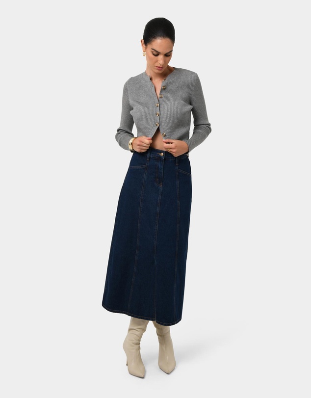Forcast - Abaya Button Crop Knit