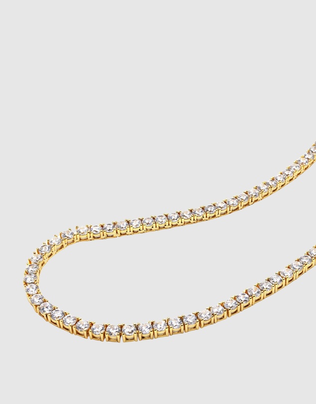 Nialaya Jewellery - Tennis Necklace in Gold