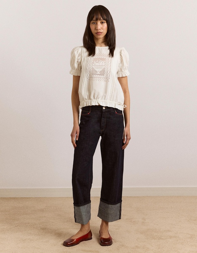 Damson Madder - Mabel Lace Insert Blouse