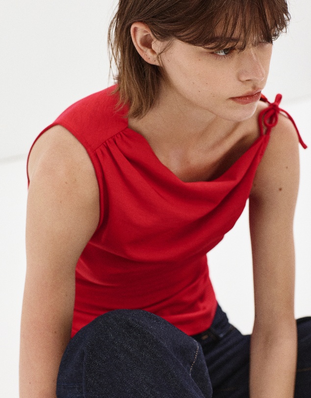 M.N.G - Asymmetric Ruched Top