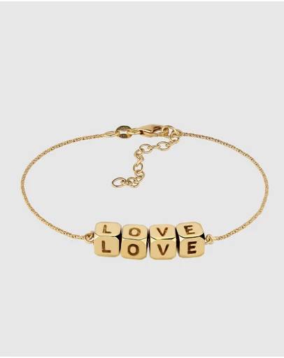 Elli Jewelry - LOVE Bracelet in Gold-Plated 925 Silver
