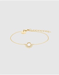 Rosefield - Modern Pearl Circle Gold-Tone Bracelet