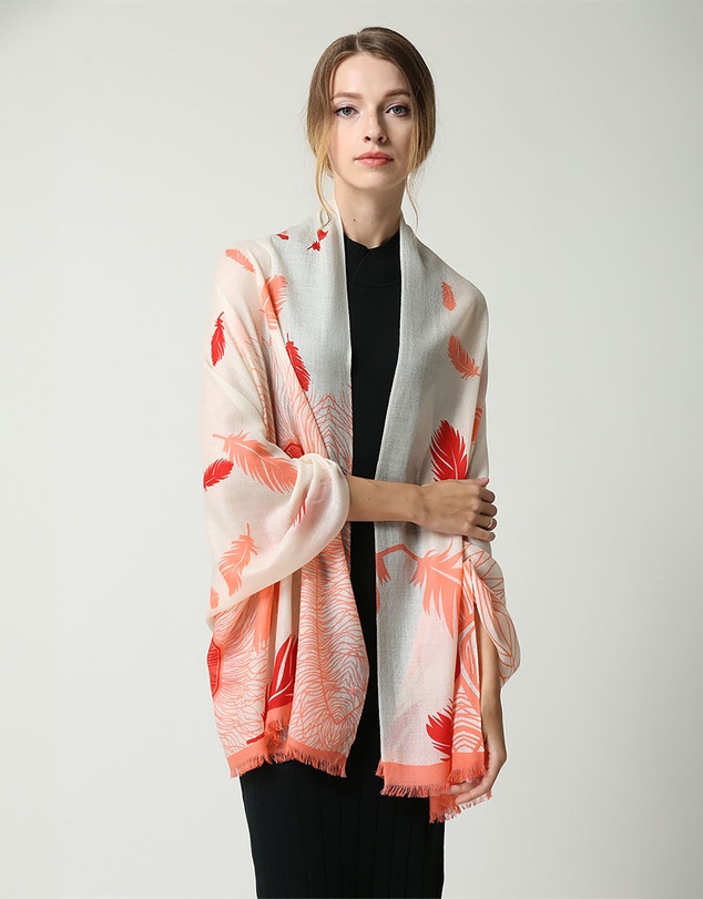 Ozwear Connection Uggs - Ugg 100% Australian Merino Wool Scarf Cream and Coral