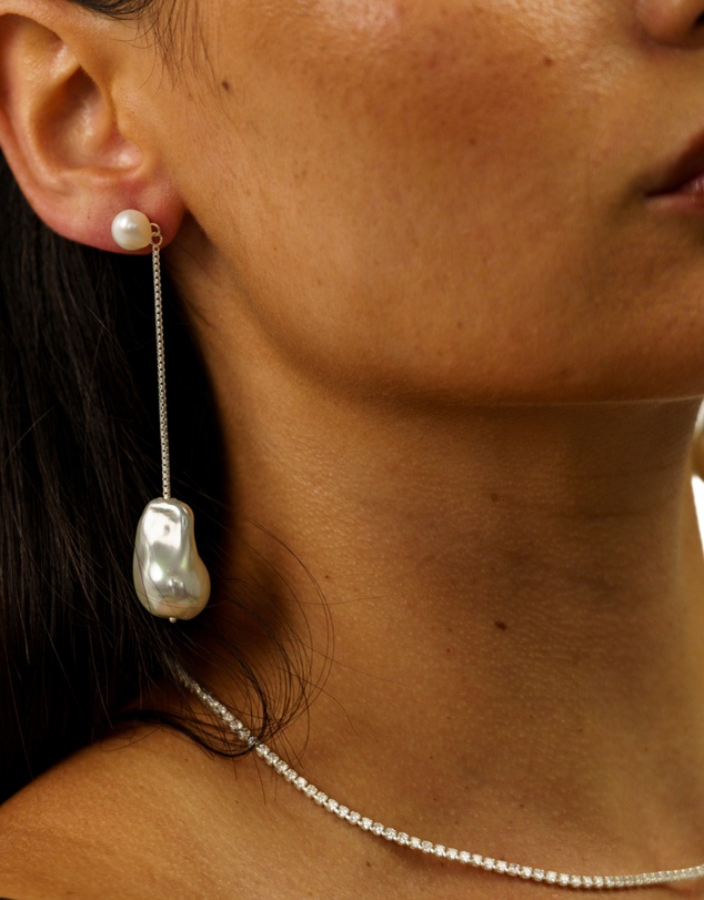 Sonne Jewellery - Rain Silver Pearl Drop Earrings