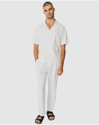 Justin Cassin - Henrik Ribbed Short Sleeve Tie Shirt