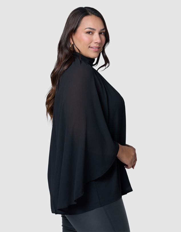 Pink Dusk by Curve Project - Fire and Rain Cape Blouse