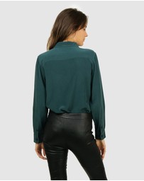 The Fable - Deep Moss Green Silk Shirt
