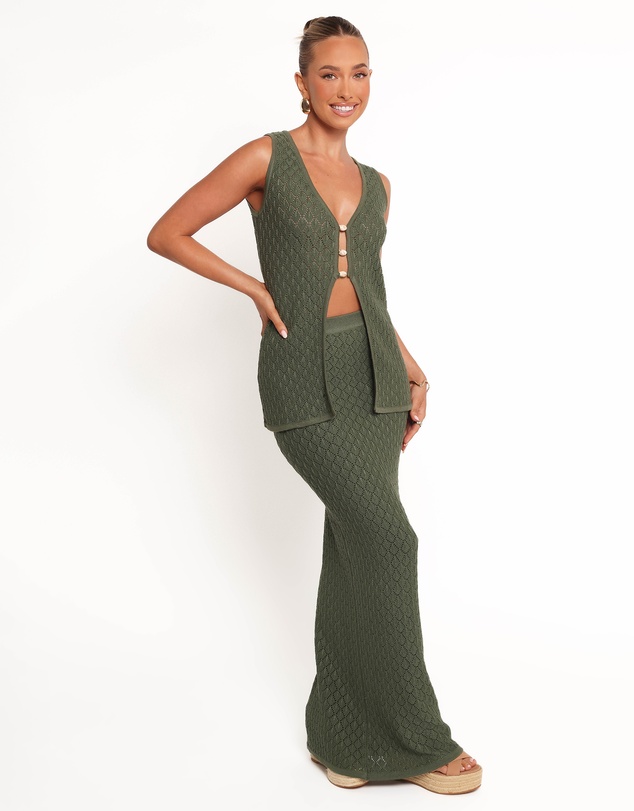 Petal & Pup - Asplie Knit Maxi Skirt - Olive