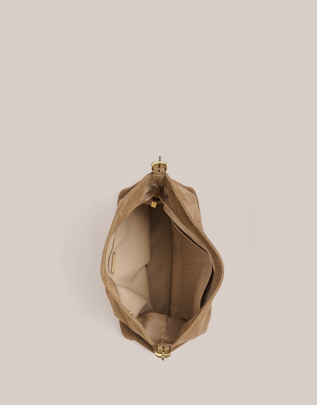 VESTIRSI - Savannah Brown Suede Hobo Bag
