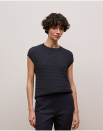 Trenery - Cotton Knit Sleeveless Tunic in Night Sky