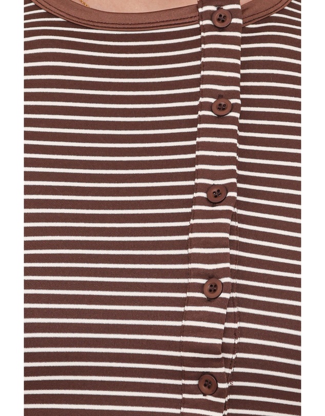 Petal & Pup - Adeline Two Piece Set - Brown/Cream Stripe