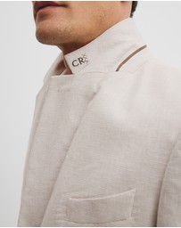 Country Road - Regular Fit Linen Cotton Puppytooth Jacket