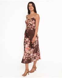 Petal & Pup - Jamila Midi Dress - Brown Floral