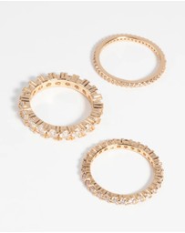 Lovisa - Gold Cubic Zirconia Triple Band Ring