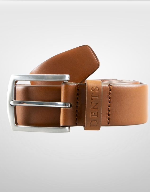 DENTS - Heritage Full Grain Leather Belt with Satin Nickel Buckle
