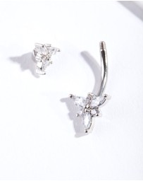 Lovisa - Surgical Steel Marquise Flower Belly Bar