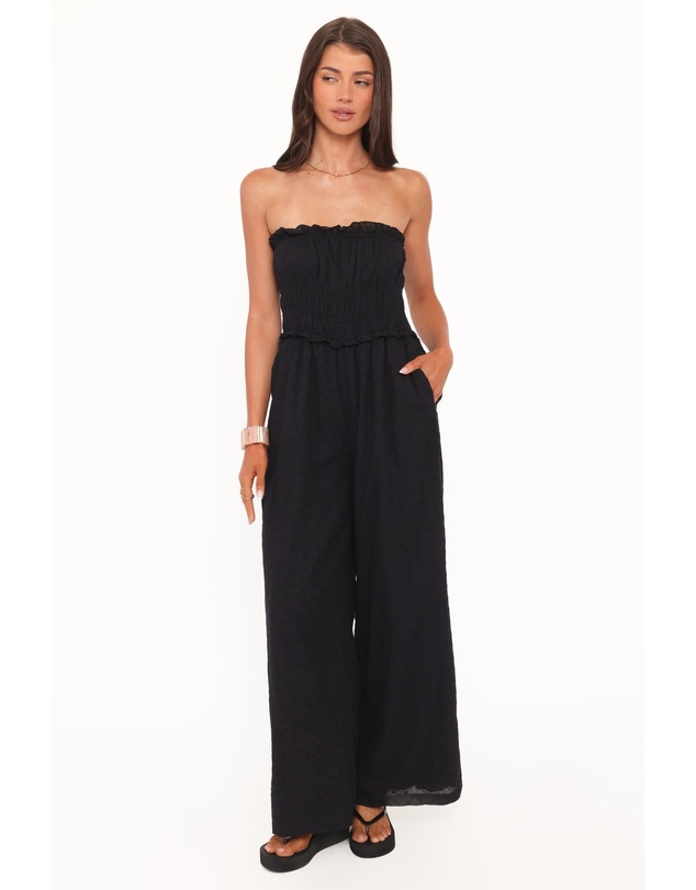 Petal & Pup - Yulissa Strapless Jumpsuit - Black Broderie