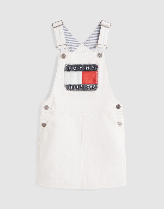 Tommy Hilfiger - Heritage Logo Pocket Denim Dungaree Dress - Kids