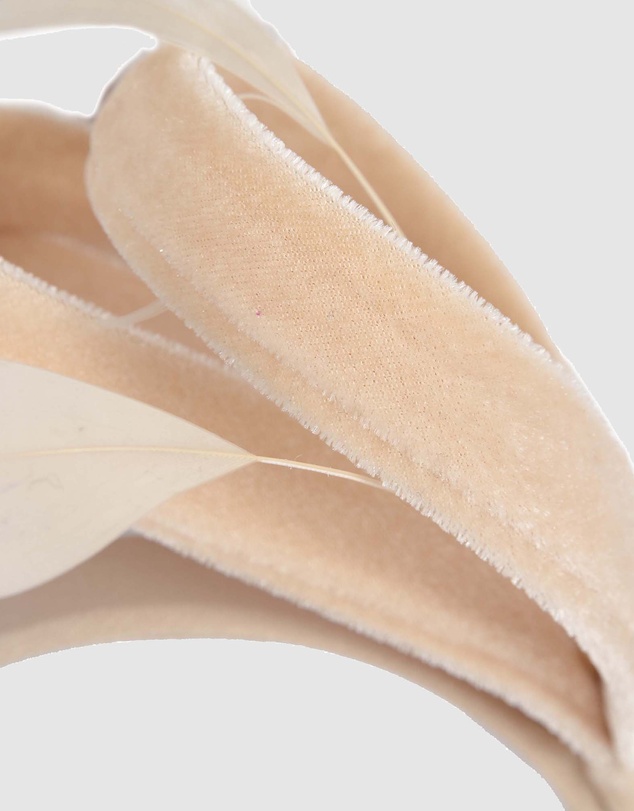 Max Alexander - Large Nude Velvet Bow Racing Fascinator
