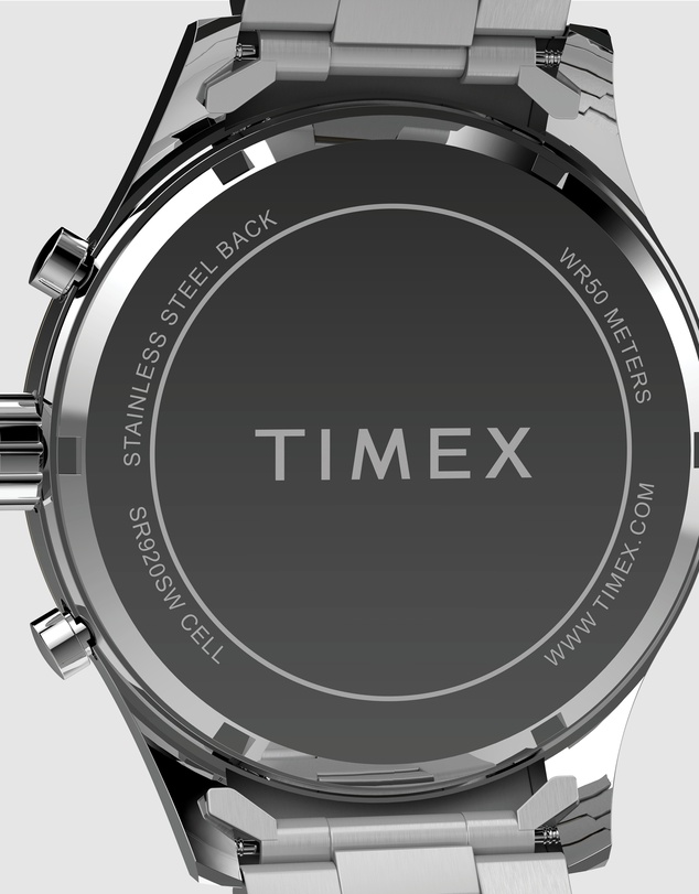 TIMEX - Men's Dress Chronograph 43mm Stainless Steel Bracelet Watch