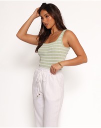 Petal & Pup - Milla Knit Top - Sage Stripe