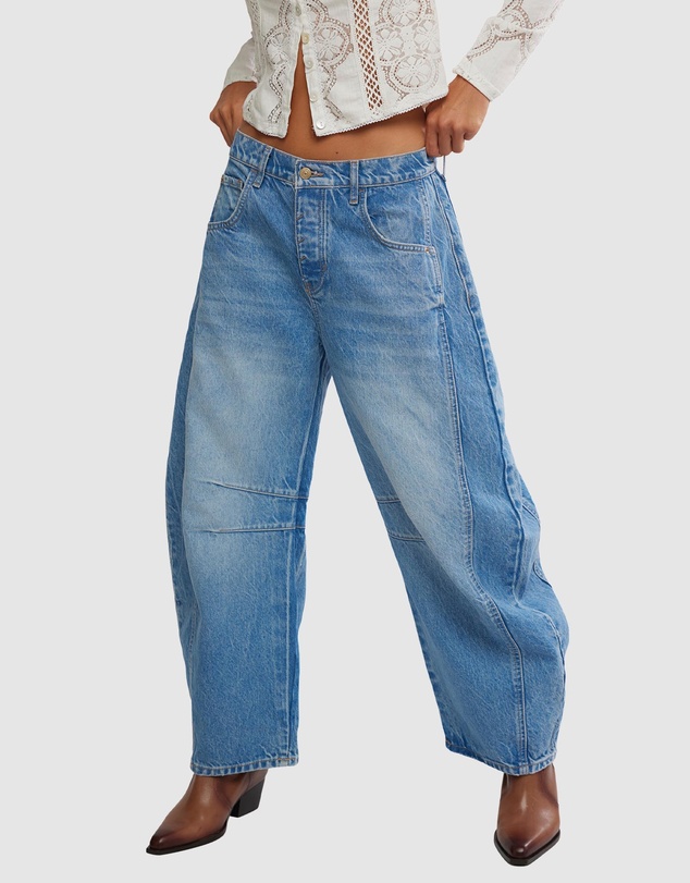 Free People - Good Luck Mid Rise Barrel Jeans