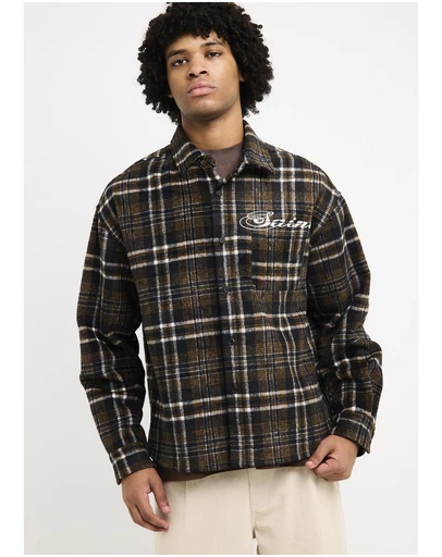 Black Noise White Rain - Script Long Sleeve Flannel