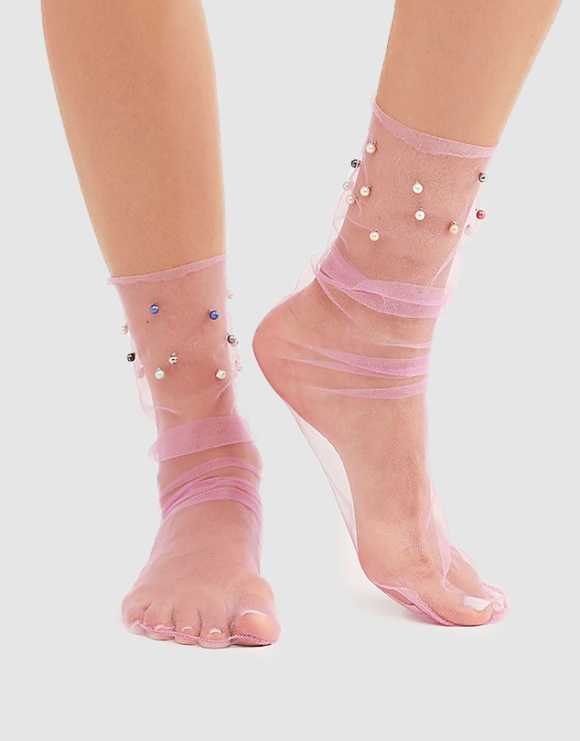 High Heel Jungle - Pastel Pearl Sock