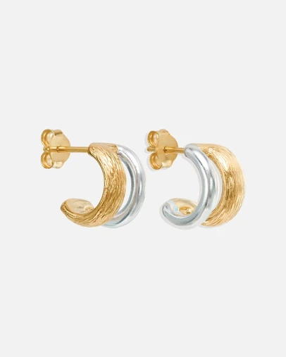 By Charlotte - Two-Tone Shield Hoops
