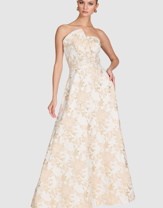 Romance by Honey and Beau - Matteau Pleated Off Shoulder Dress