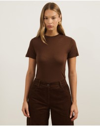 Atmos&Here - Wool Blend Short Sleeve T-Shirt