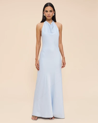 CHANCERY - Tanisha High Neck Cowl Maxi Dress