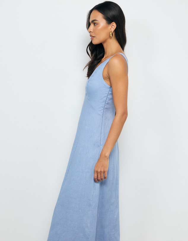 AERE - Haven Linen Beaded Midi Dress