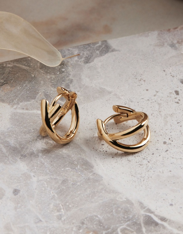 Najo - Moonkiss Yellow Gold Huggie Earrings