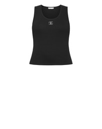 City Chic - Plus size Tara Motif Rib Tank - black