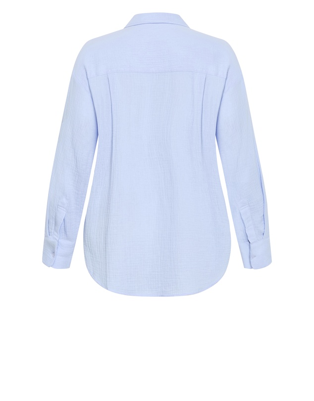 City Chic - Plus size Havana Relaxed Shirt - blue