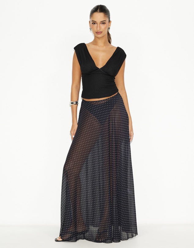 Dazie - Afloat Polka Dot Maxi Skirt