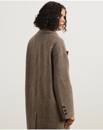 Atmos&Here - Estelle Textured Herringbone Coat