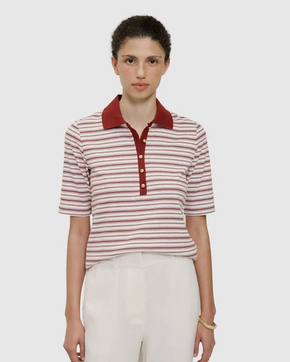 Trenery - Half Placket Stripe Polo