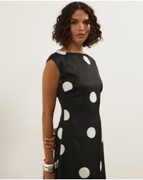 Atmos&Here - Ava Polka Dot Printed Midi Dress