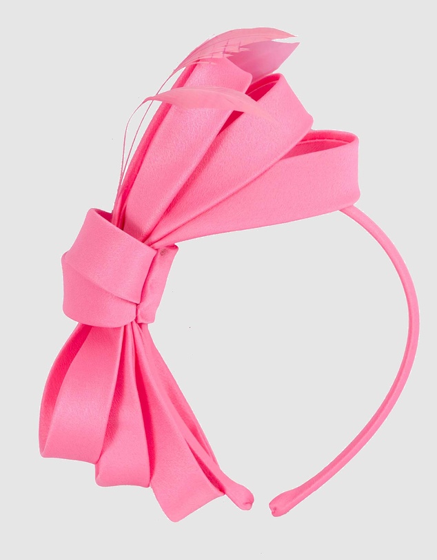 Max Alexander - Large Hot Pink Satin Bow Racing Fascinator