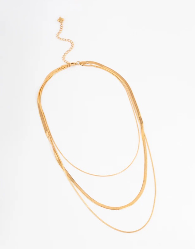 Lovisa - Gold Plated Max Width Snake Layered Necklace