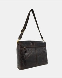 Pierre Cardin - Pierre Cardin Men's Leather Refined Messenger/Computer Bag