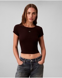 Calvin Klein Jeans - Woven Monogram Logo Slim T-Shirt