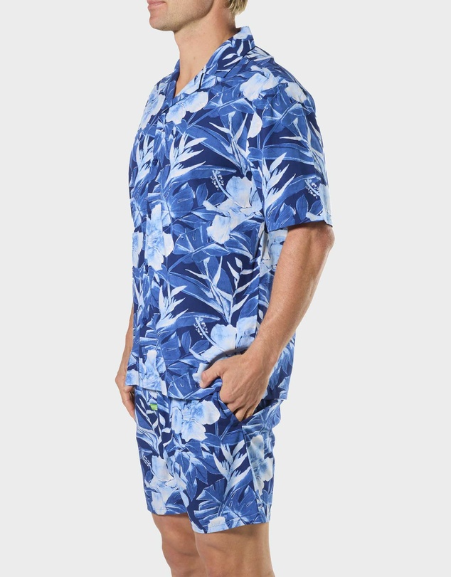 Mitch Dowd - Mens Painted Tropical Bamboo Pyjama Set - Multi
